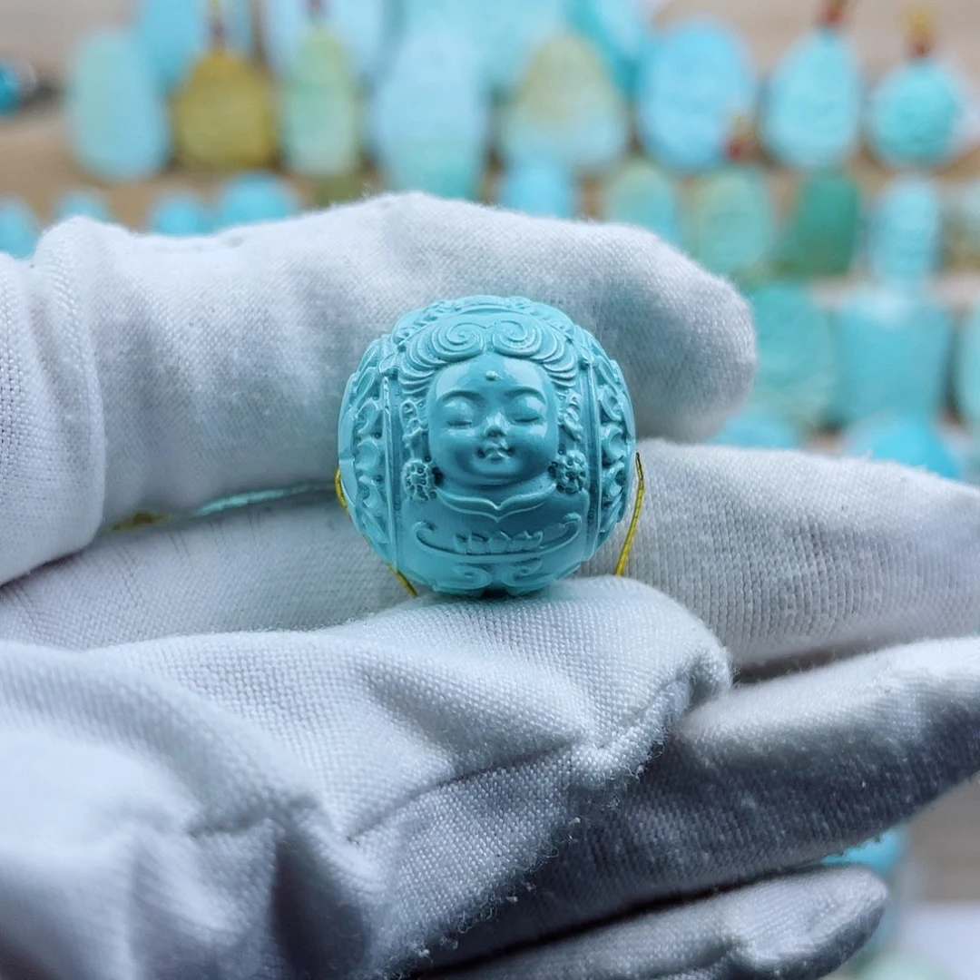 未镶嵌绿松石珠宝奇石19mm