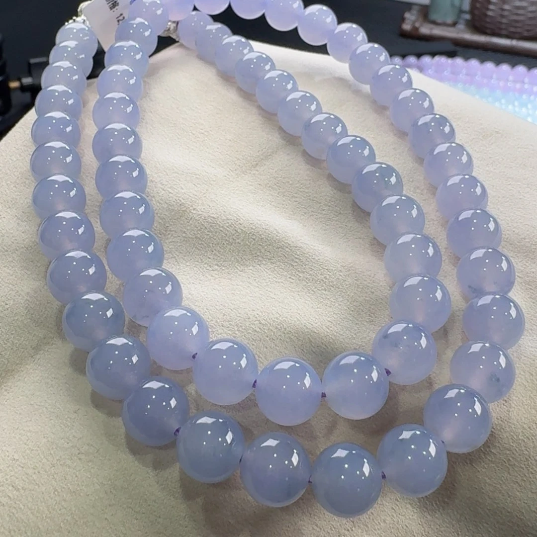 翡翠颈饰未镶嵌冰蓝紫项链卡10