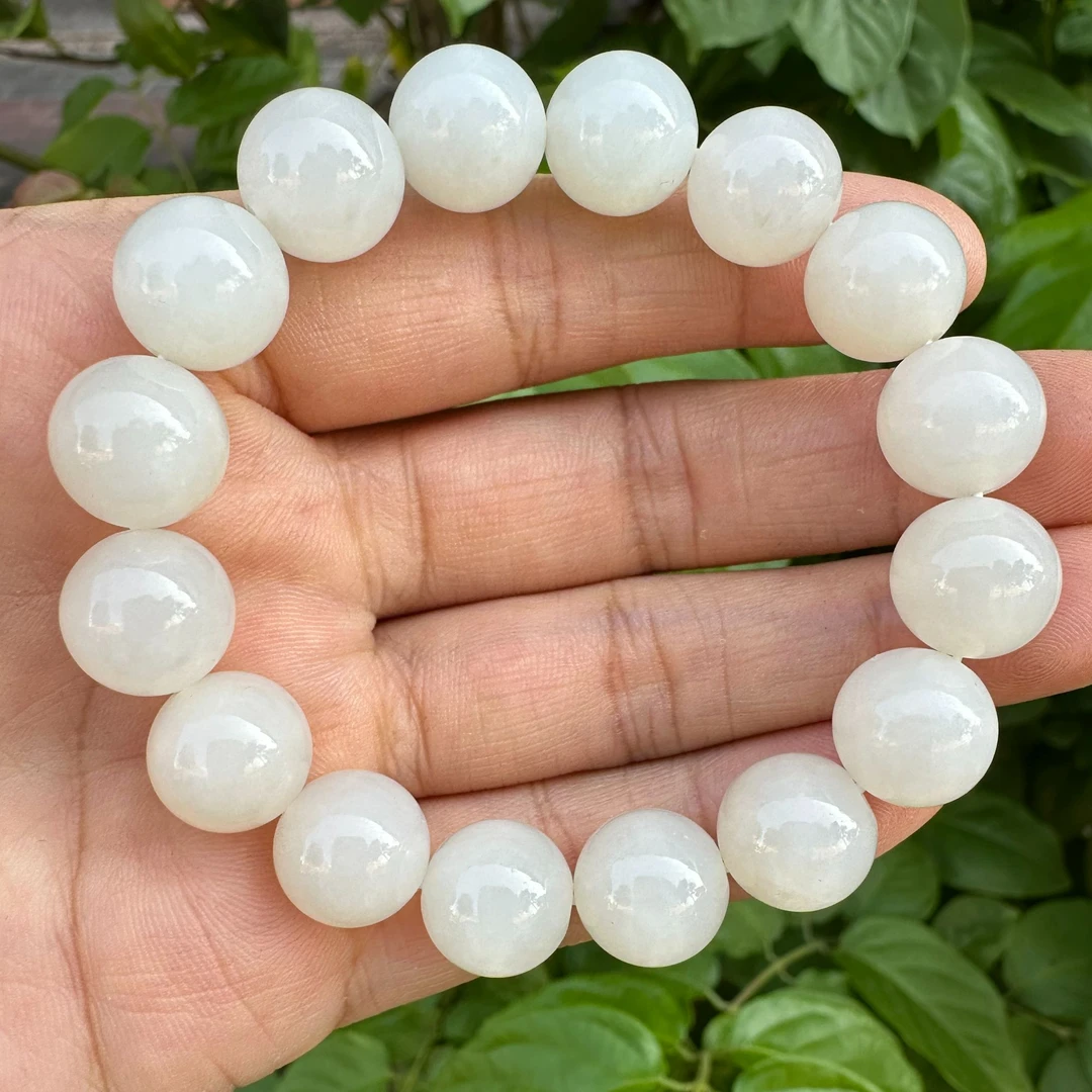 和田玉羊脂白玉手串卡12