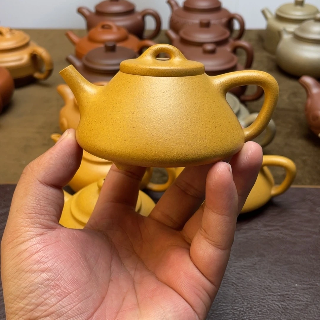茶壶紫砂冬*黄金段石瓢壶