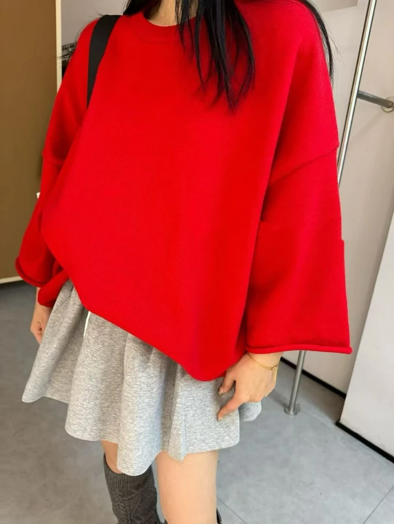 3512#【東Room】春季纯色针织衫（福利商品No退No换）