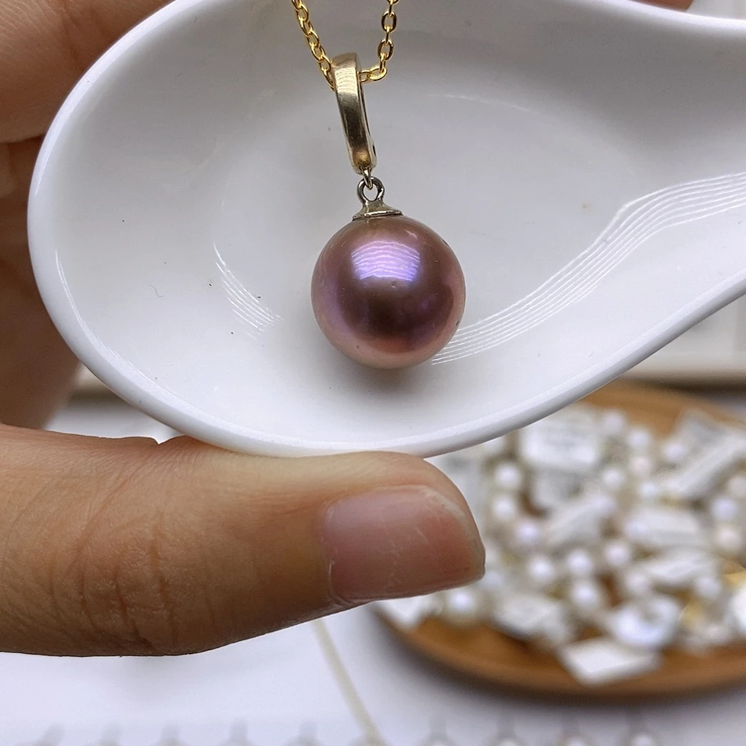 淡水珍珠银S925镶嵌吊坠(赠链)