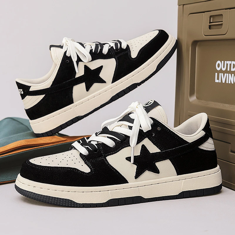 特大码男鞋45秋季加宽运动休闲46加肥星星板鞋47爆款小众滑板鞋48