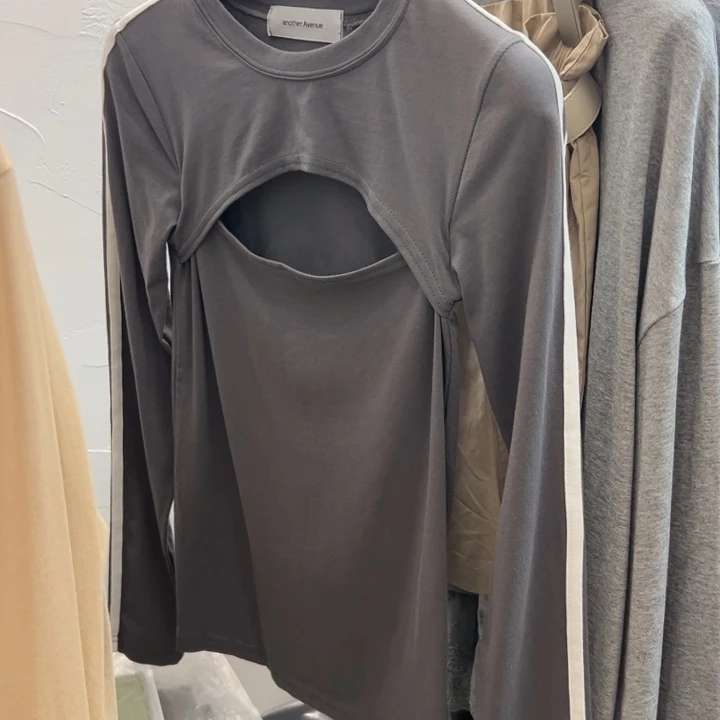 All In 韩国代购原版 灰色长袖T