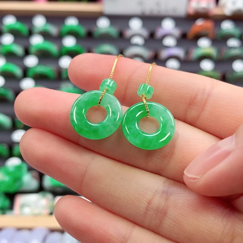 【闪购商品】未镶嵌戒指翡翠甜甜圈一对