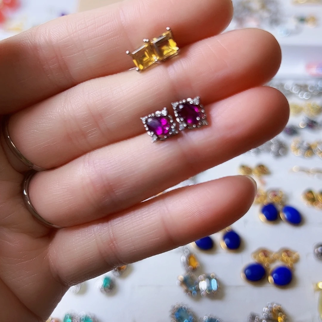 X***_银S925镶嵌水晶耳饰拍一发二