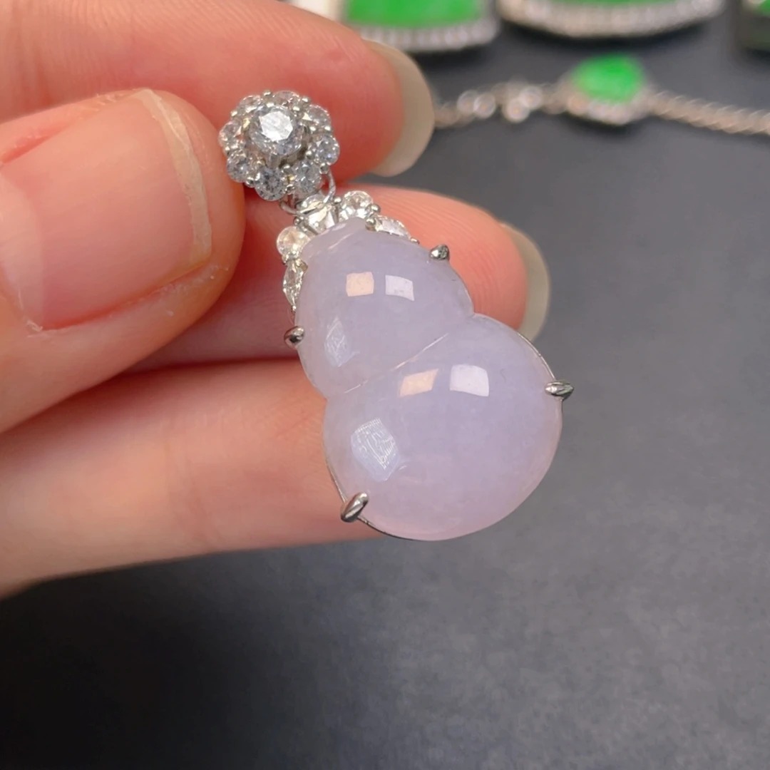 翡翠银S925镶嵌吊坠(不含链)