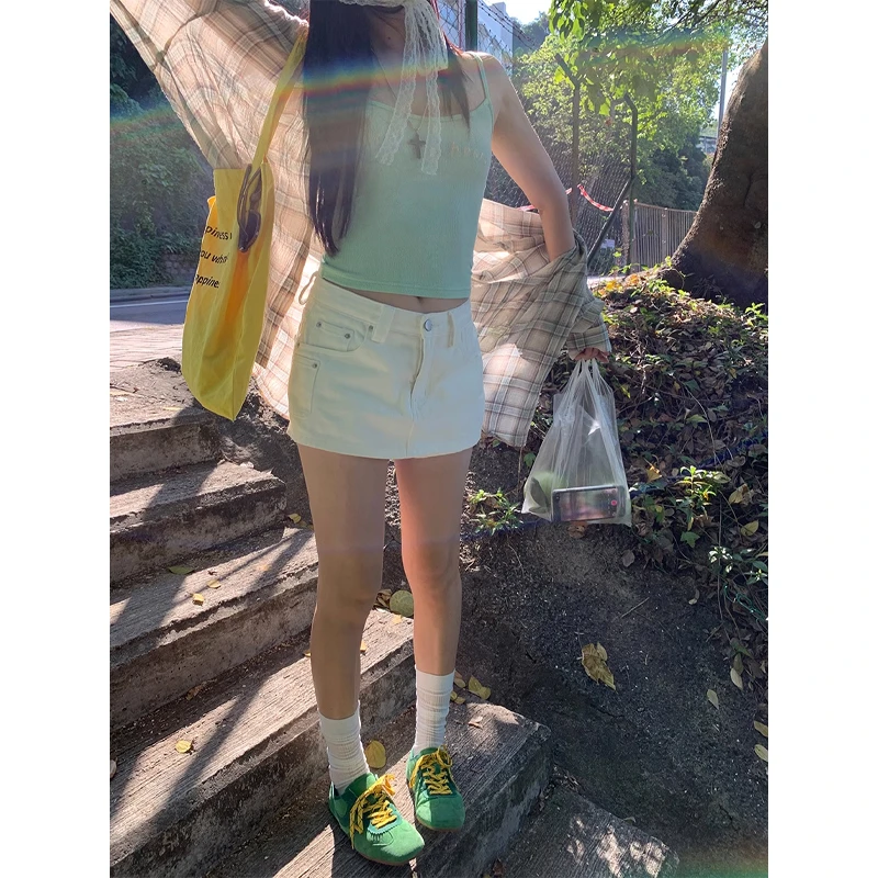 【春向新生】半身裙 春夏季时尚百搭通勤修身春秋纯白色半身裙25007