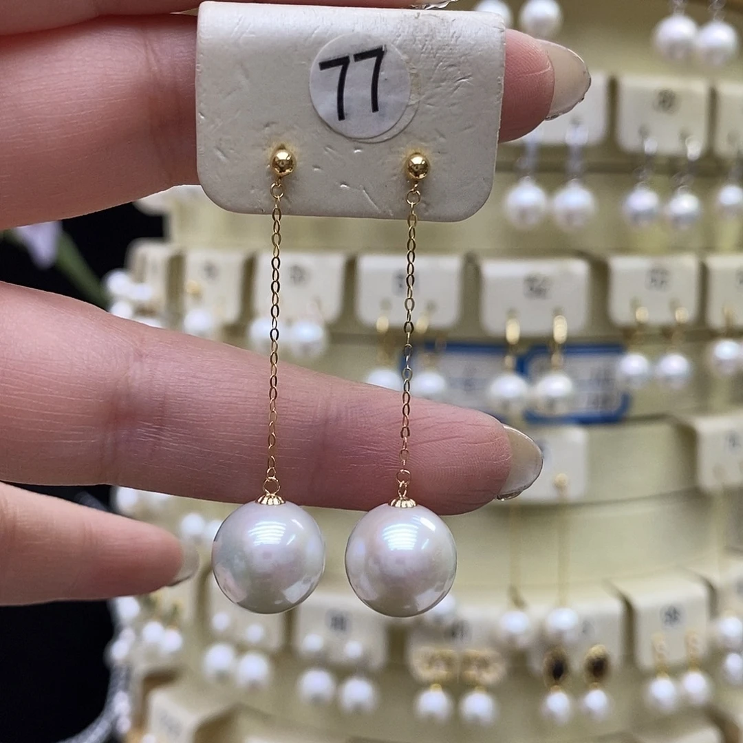 淡水珍珠耳饰18K金镶嵌