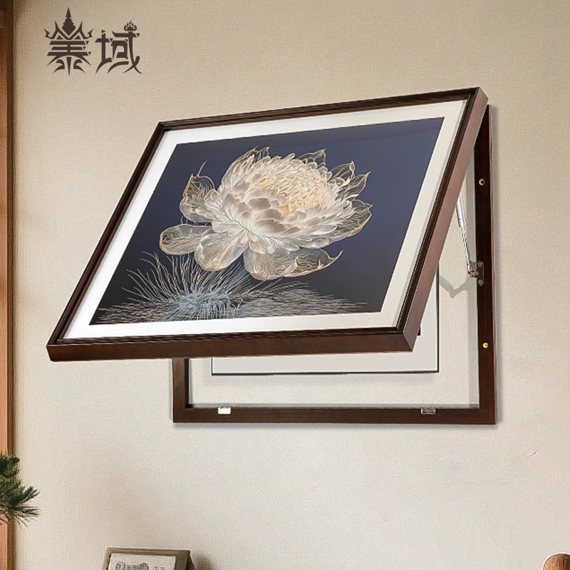 泰域《电表箱画光影睡莲》铜雕画  室内电箱开关遮挡装饰画B2-894