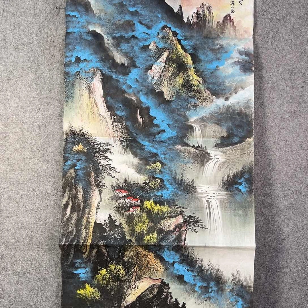 国画563 牡丹之花之叶的颜色与