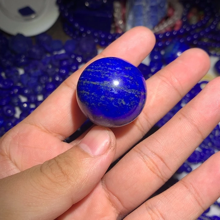 K***币青金石未镶嵌30mm圆珠