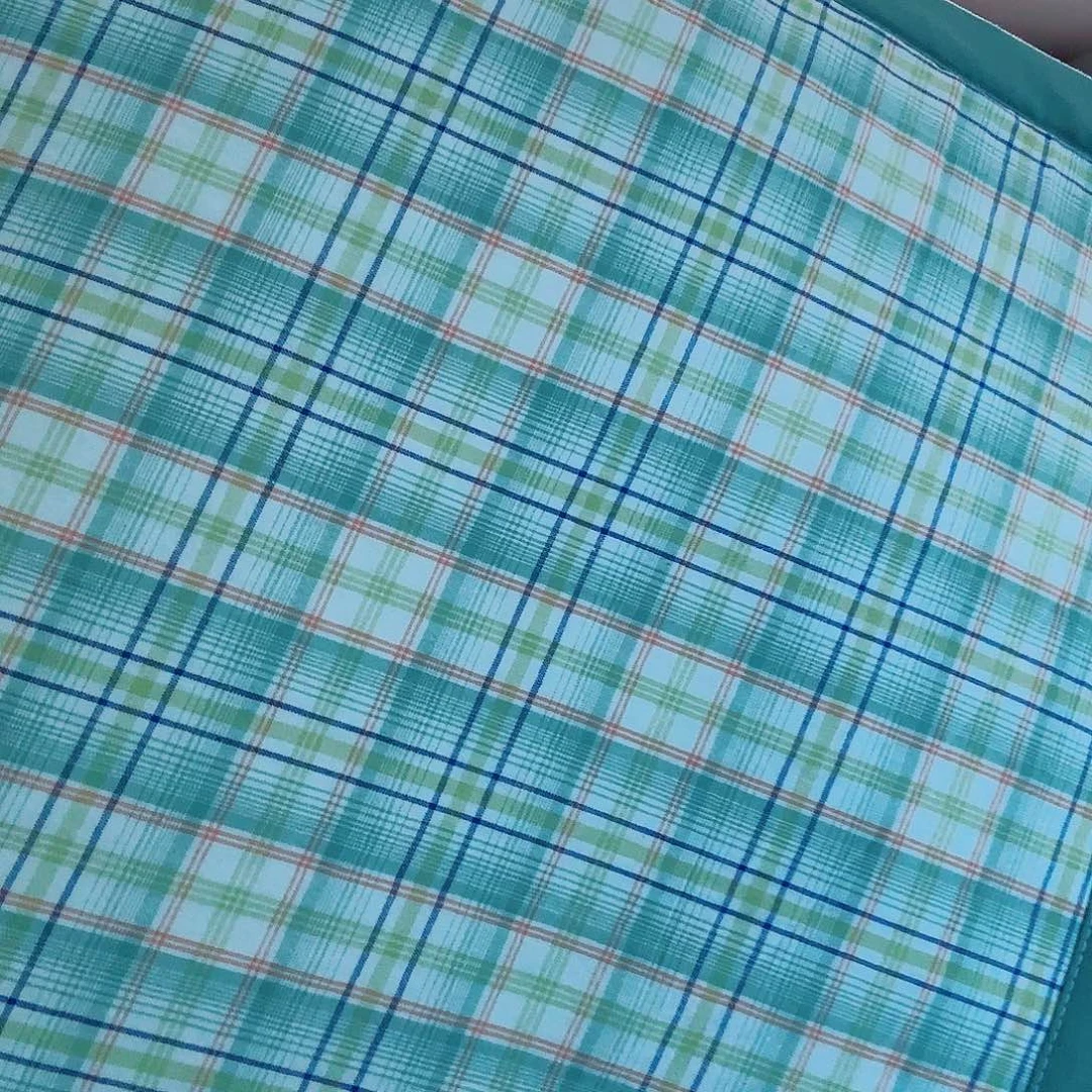 棉纯棉大绿格子枕套