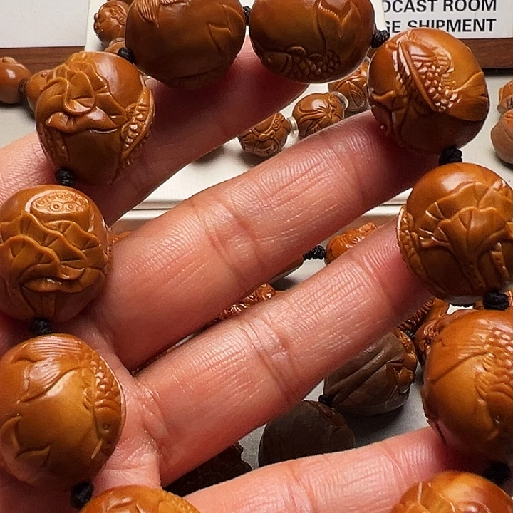 封***神橄榄核手串/手链莲花鱼