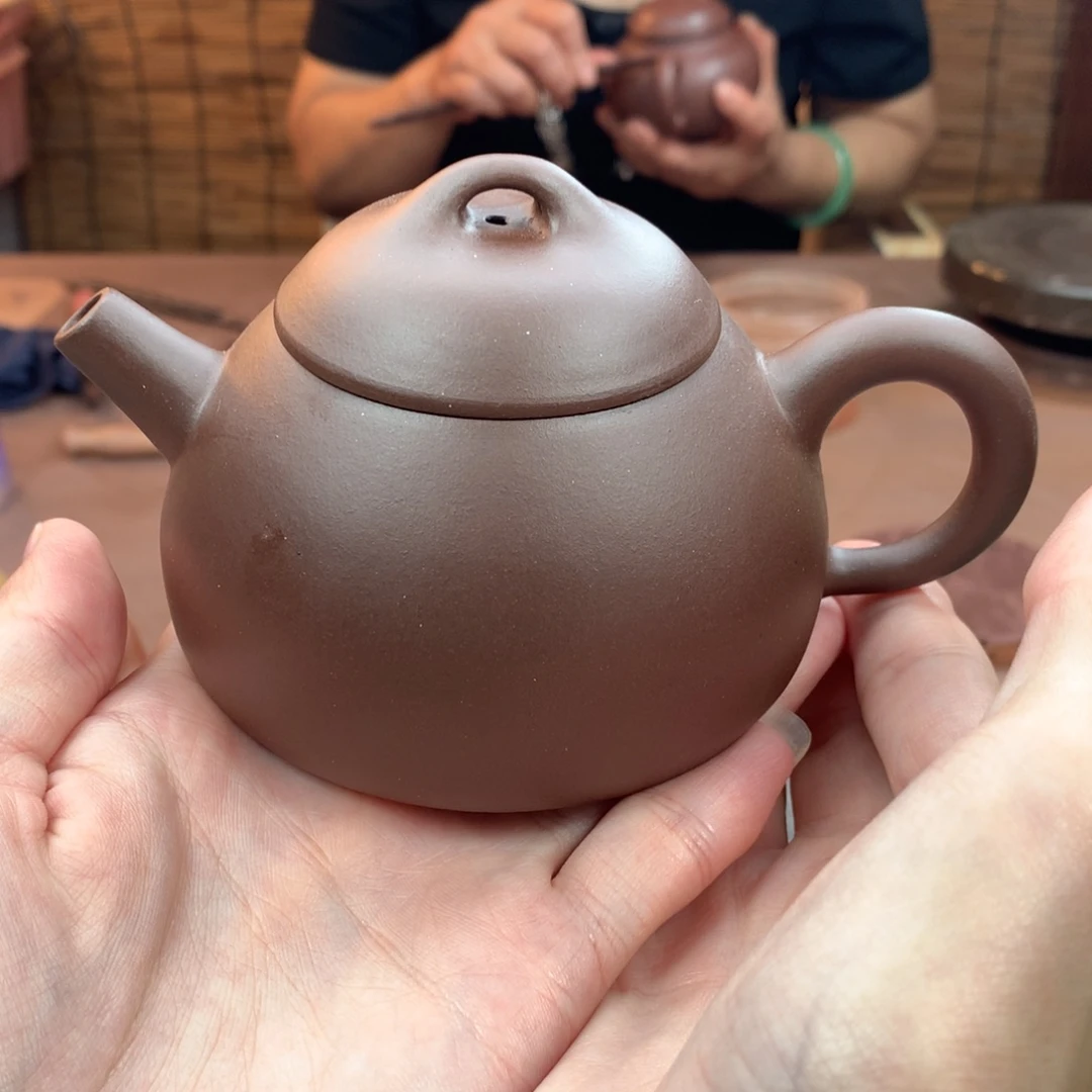茶壶紫砂半瓢 紫泥 周宜君