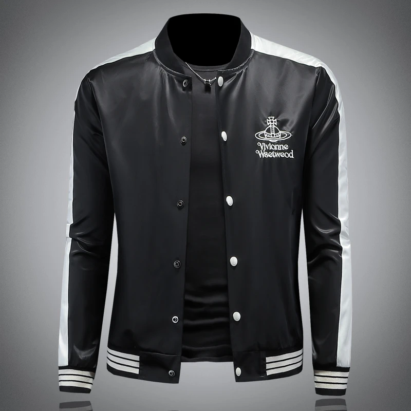 INGESARE高端时尚帅气休闲棒球服外套男青年秋季潮流拼色条纹夹克