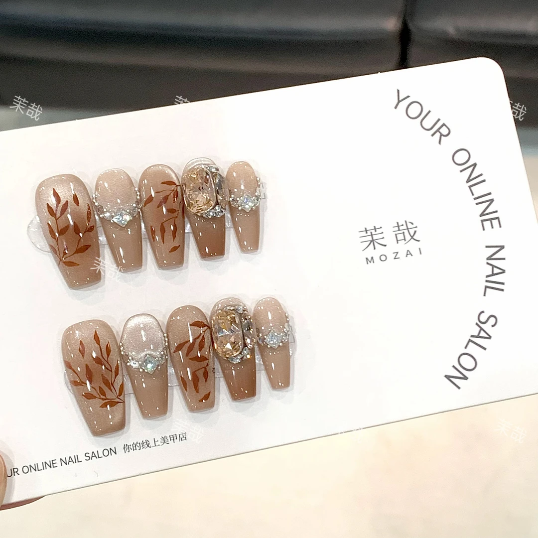 茉哉一珞【竹枝词】纯手工定制拆卸穿戴甲E0012