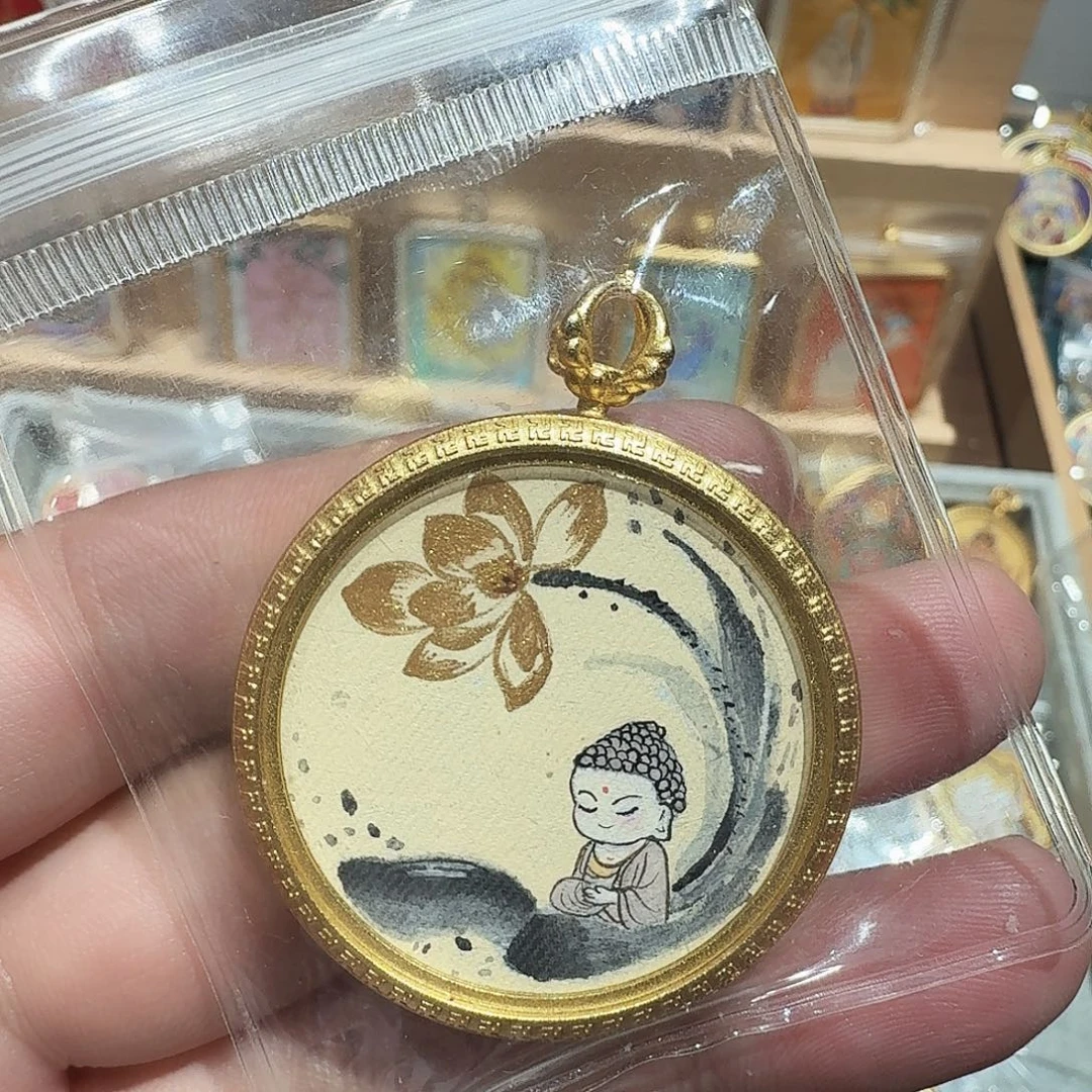 静***然吊坠纯手绘3.5释迦牟尼佛~~~~卡心