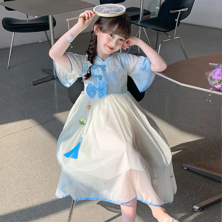 女童连衣裙夏装2025新款洋气汉服夏季国风大童裙子儿童公主裙夏天
