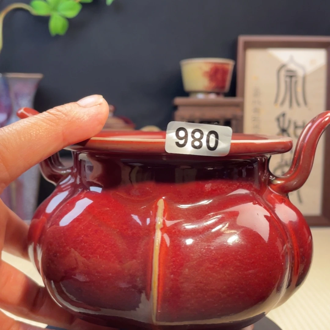 泊***识其他三足香炉 红色