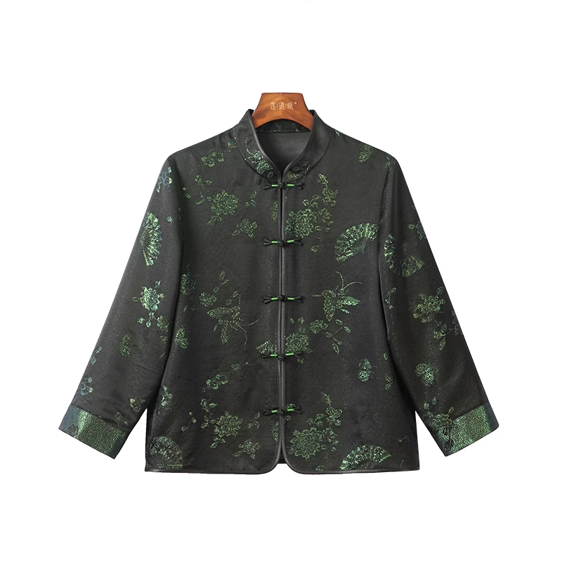 (超细彩金新正绢外套)国风中式上衣外套女2610