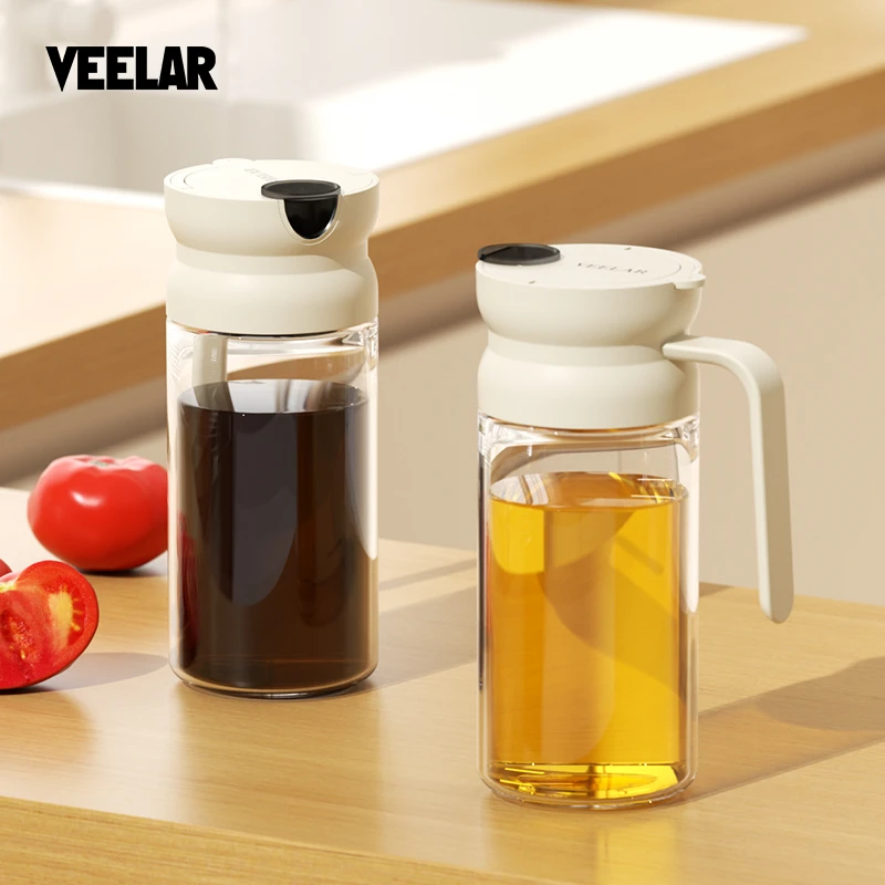 VEELAR玻璃油壶自动开合家用厨房防漏油日式酱油醋调料瓶装油瓶