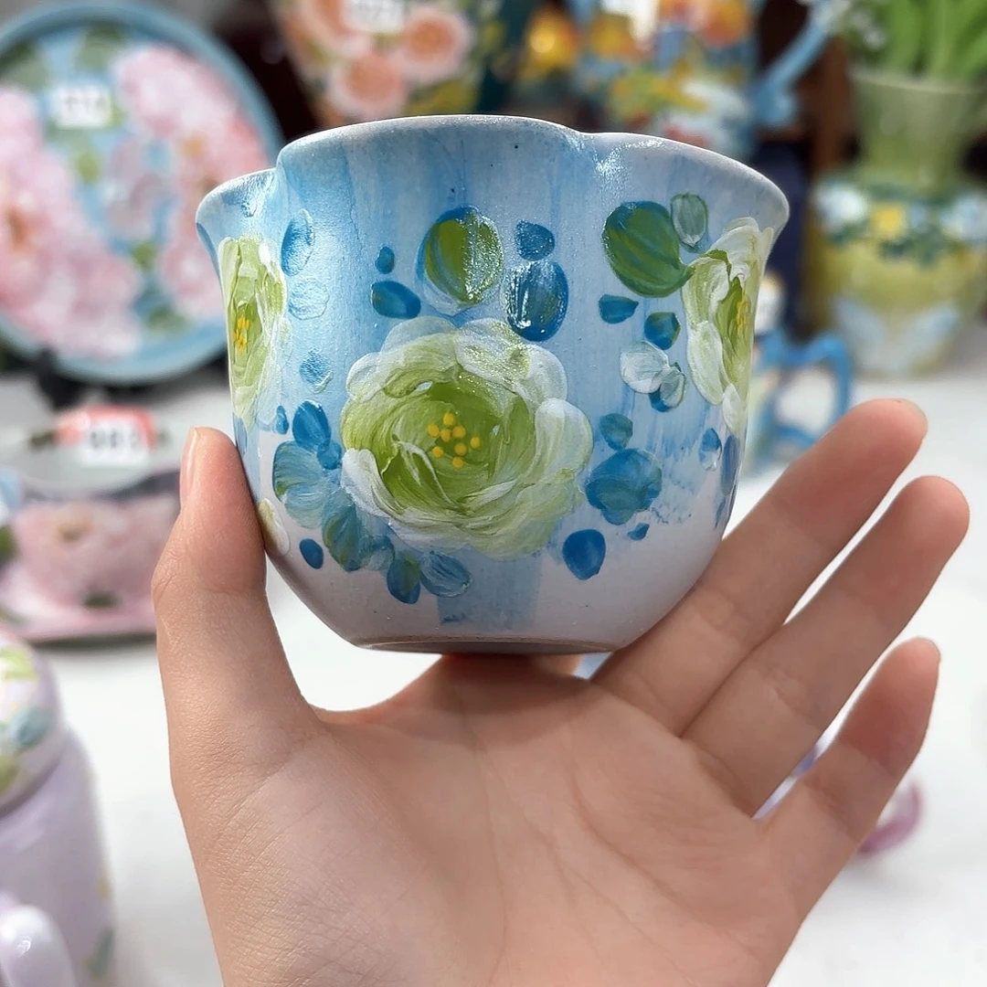 景德镇手绘高温釉下彩陶瓷茶具
