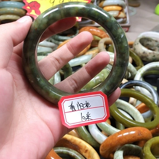 未镶嵌蛇纹石玉手镯香*花