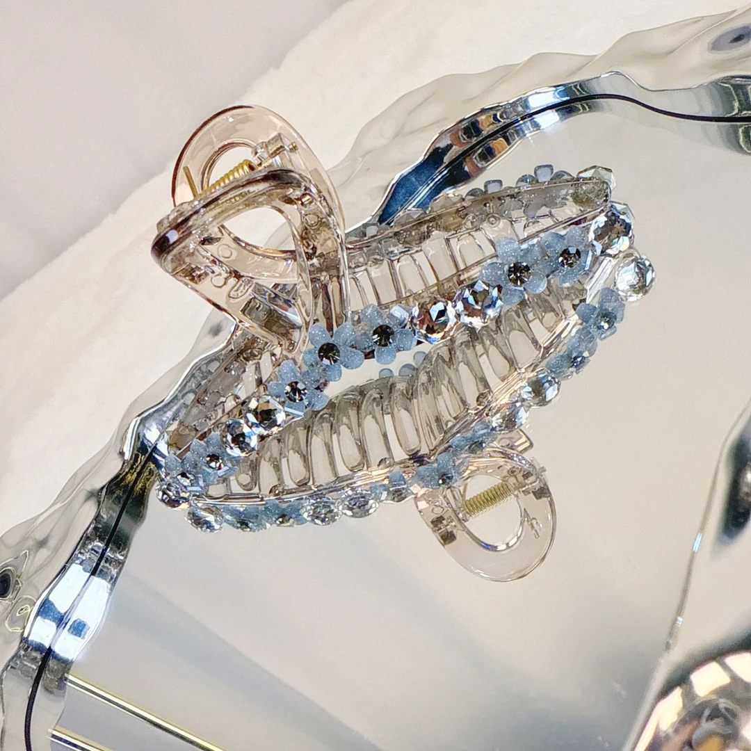 原创设计甜美抓夹学院风日韩发夹气质满钻简约公主风