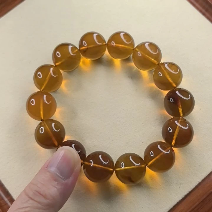 蜜蜡颈饰未镶嵌16咪茶珀手串