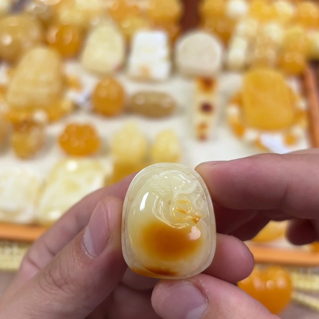 裸石蜜蜡未镶嵌钱袋子