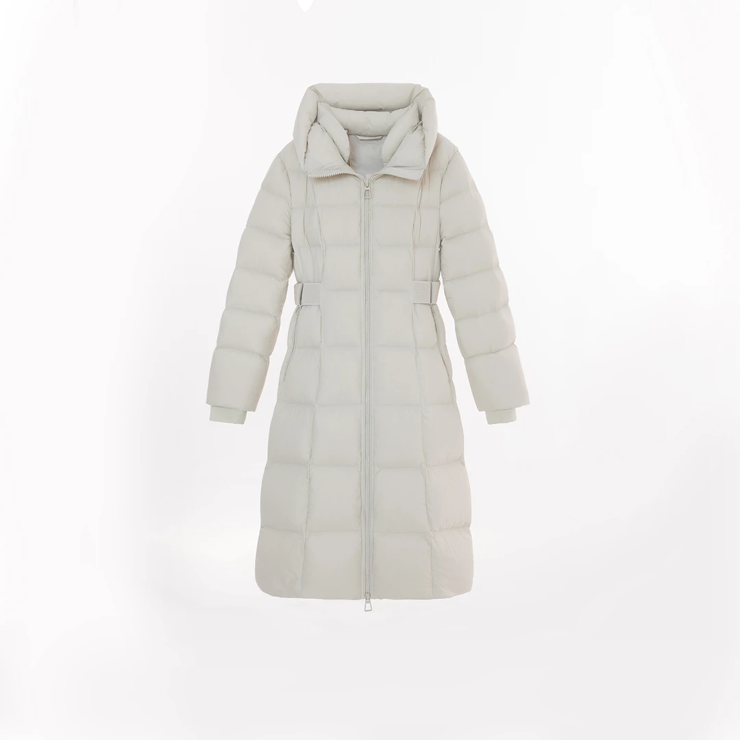 几里与麻 【小蛮腰】鹅绒！连帽收腰羽绒服 衣长111胸围109 2111141