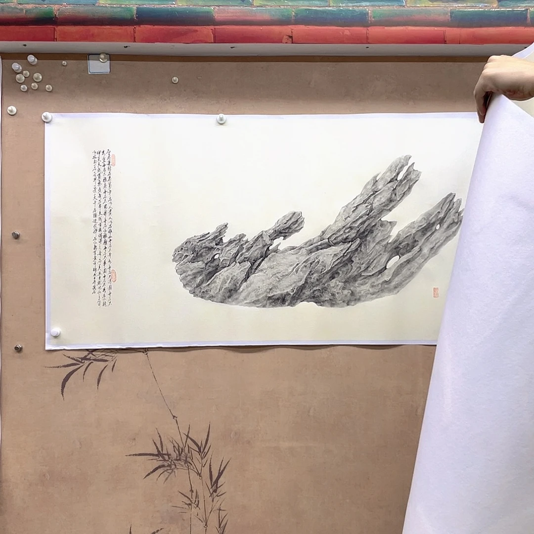 国画手绘国画，精品太湖石