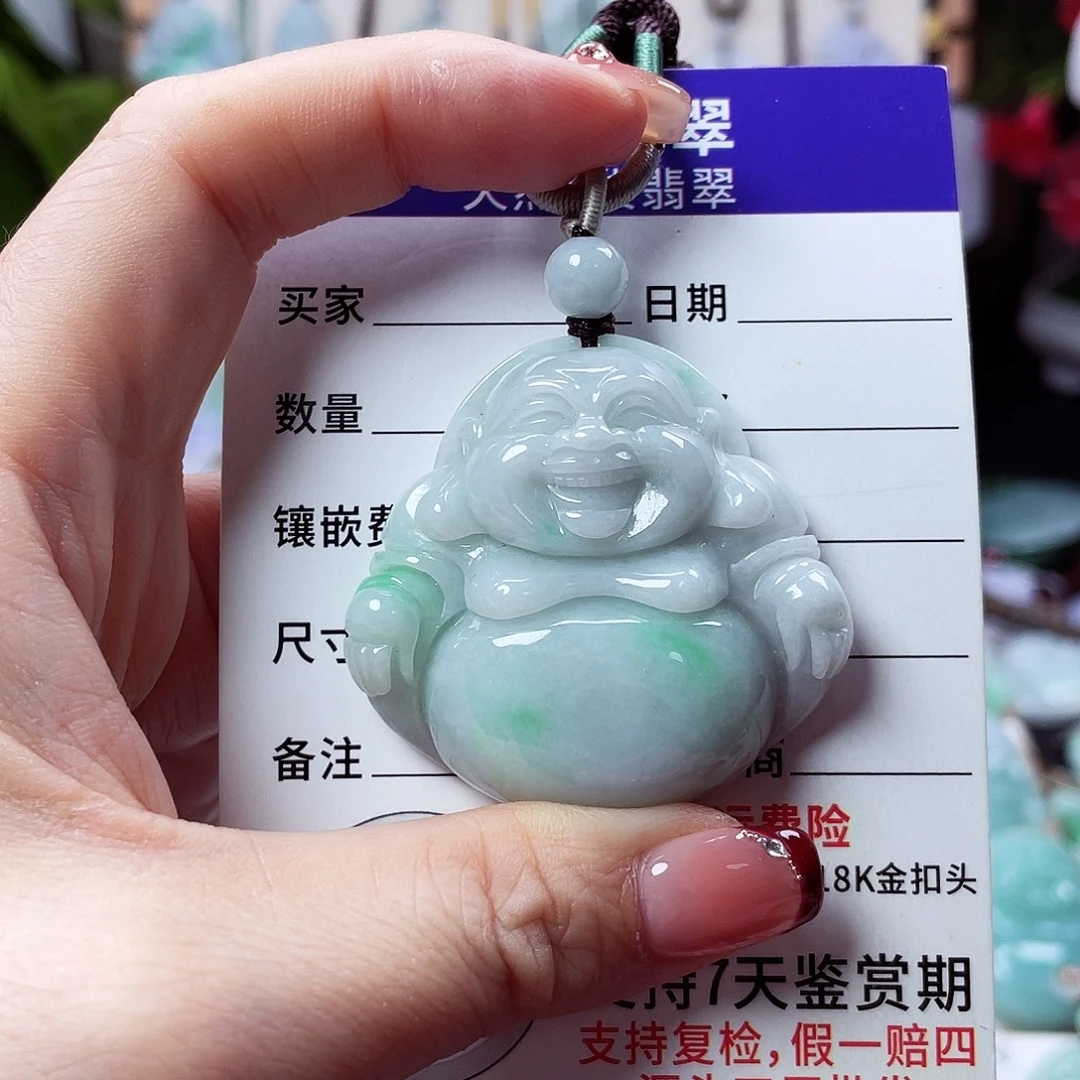 翡翠未镶嵌颈饰佛公55