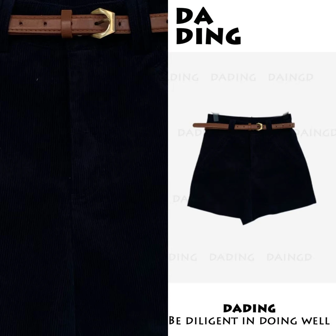 DADING 秋冬季新款谬系设计师款灯芯绒短裤女 井7636