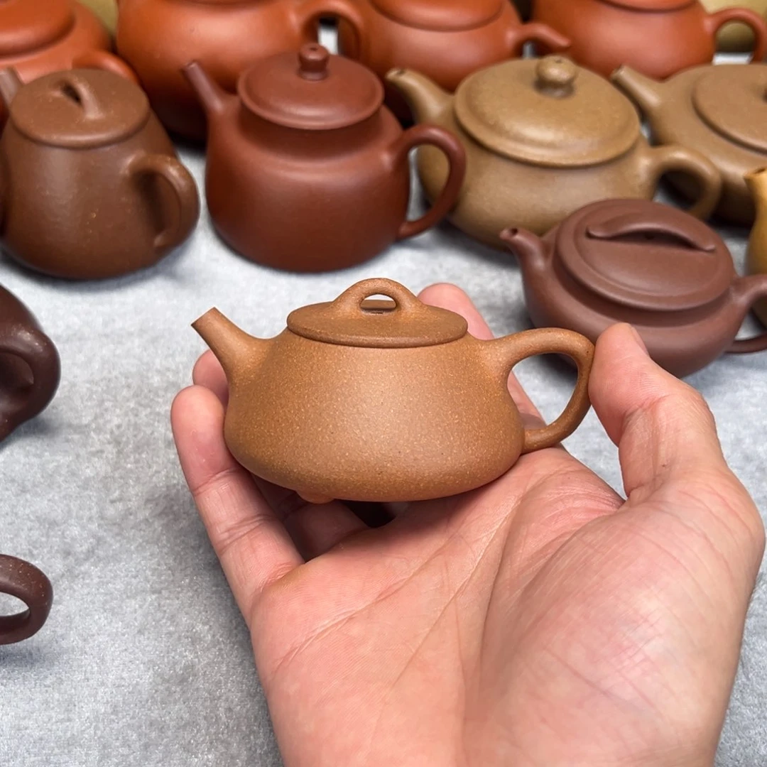 茶壶紫砂黄金段平盖石瓢90cc