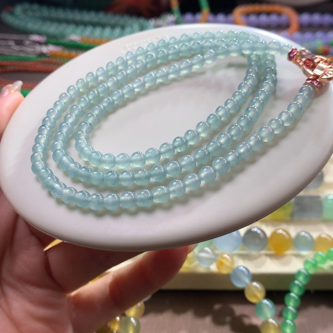 未镶嵌手链翡翠冰蓝项链卡4.5