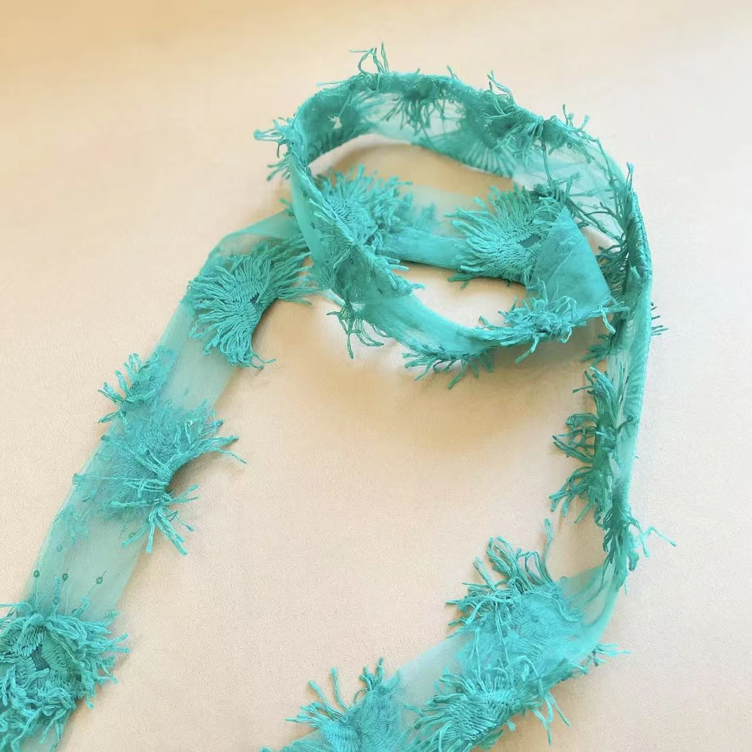 非金属布艺项链  BECHARMING「明月松间」面料本布手工丝巾Q0897