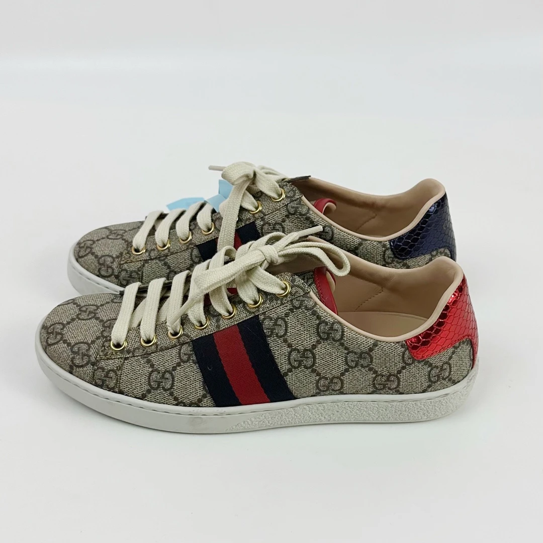 全新未使用 GUCCI/古驰 36码 老花满印板鞋 lm2030