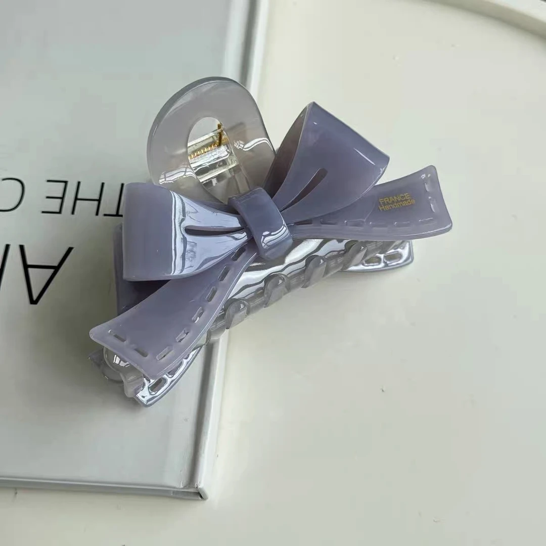 【阿敲】A1145~醋酸光泽感蝴蝶结法式氛围气质抓夹鲨鱼夹-麦穗头饰