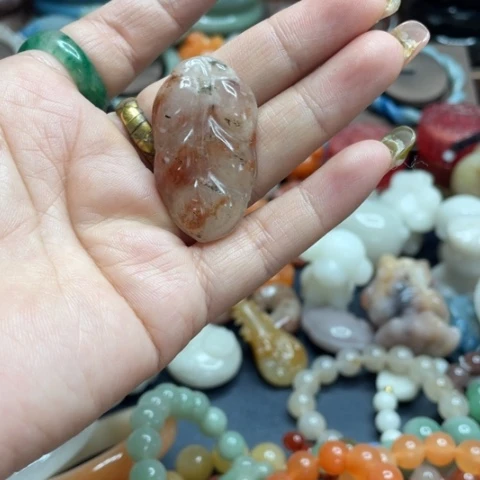 合金石英质玉（黄龙玉）手链