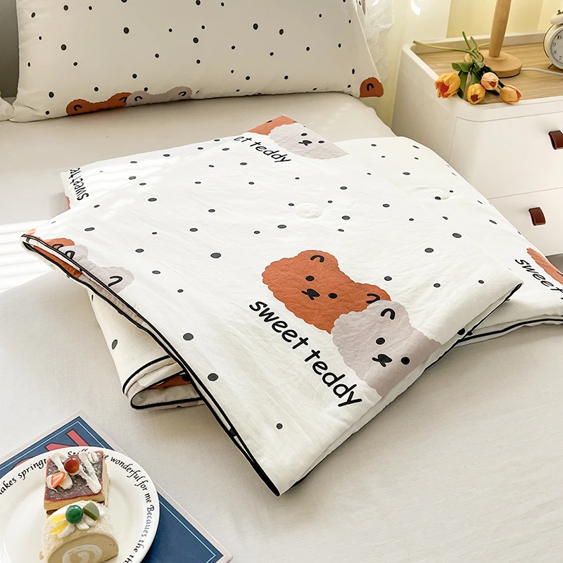 夏季薄款被子水洗棉空调被夏凉被单双人学生宿舍可机洗被子被芯