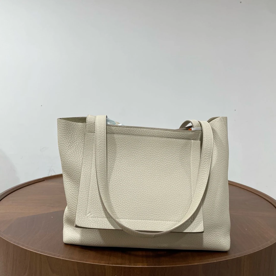 99新 Hermes/爱马仕 cabasellier tote冰川白 u刻US5878