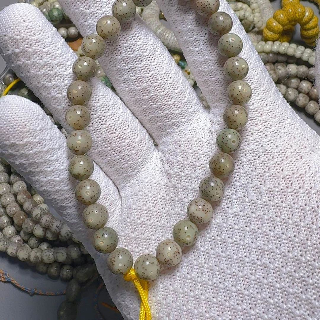 星月菩提手串原生态石玉料糯冰卡8圆珠手持