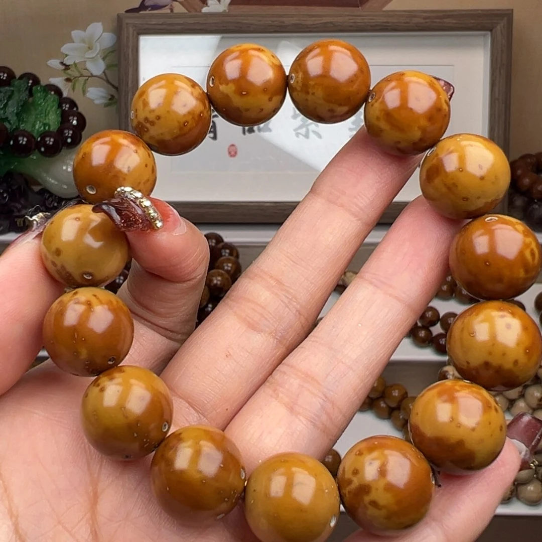 紫金鼠手串?*卡15.5半实心光珠