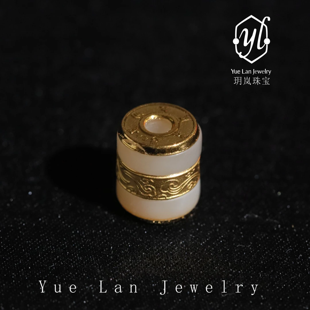 【玥岚珠宝】足金和田玉路路通吊坠（多样性发）A1-268