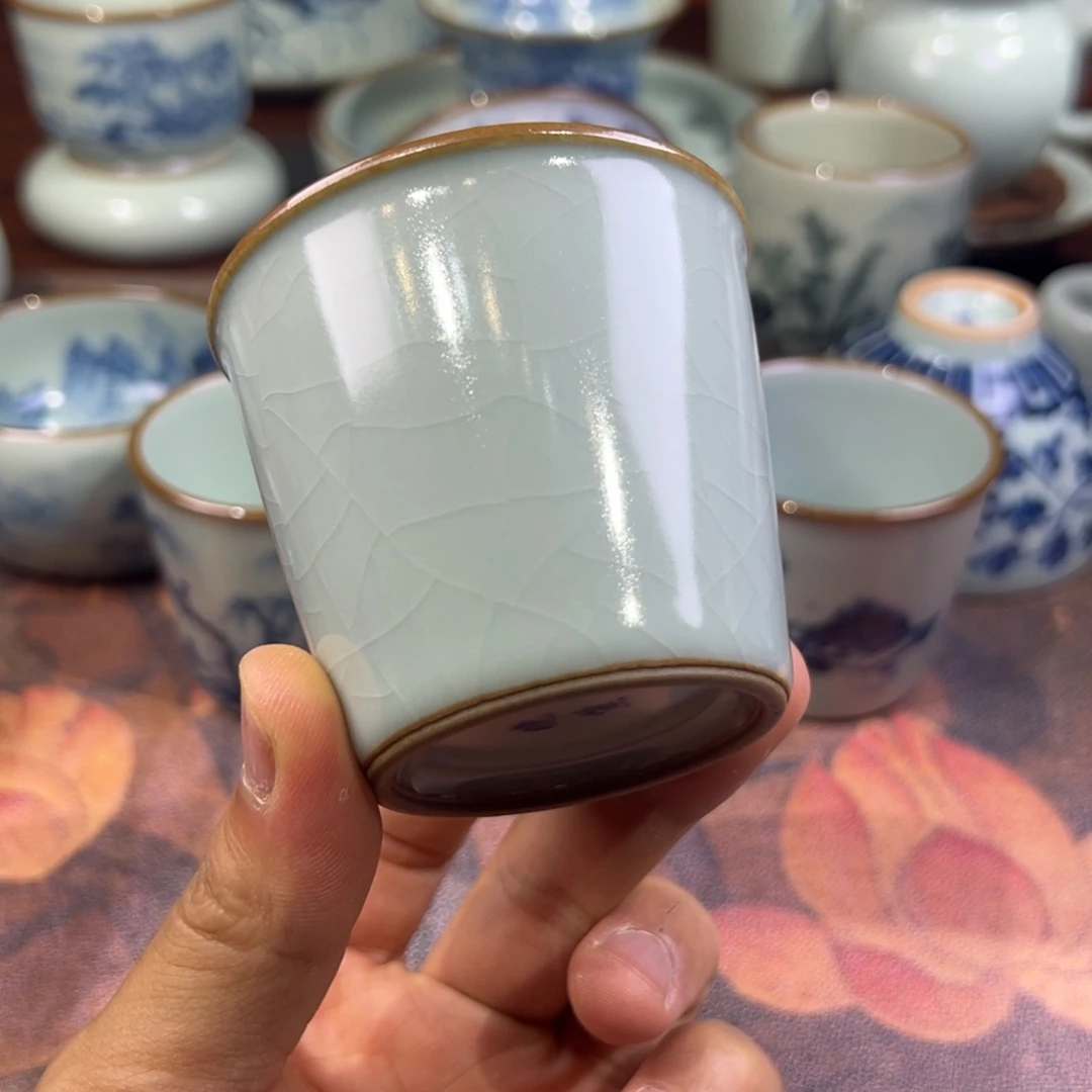 春***关杯杯天青开片小可乐杯