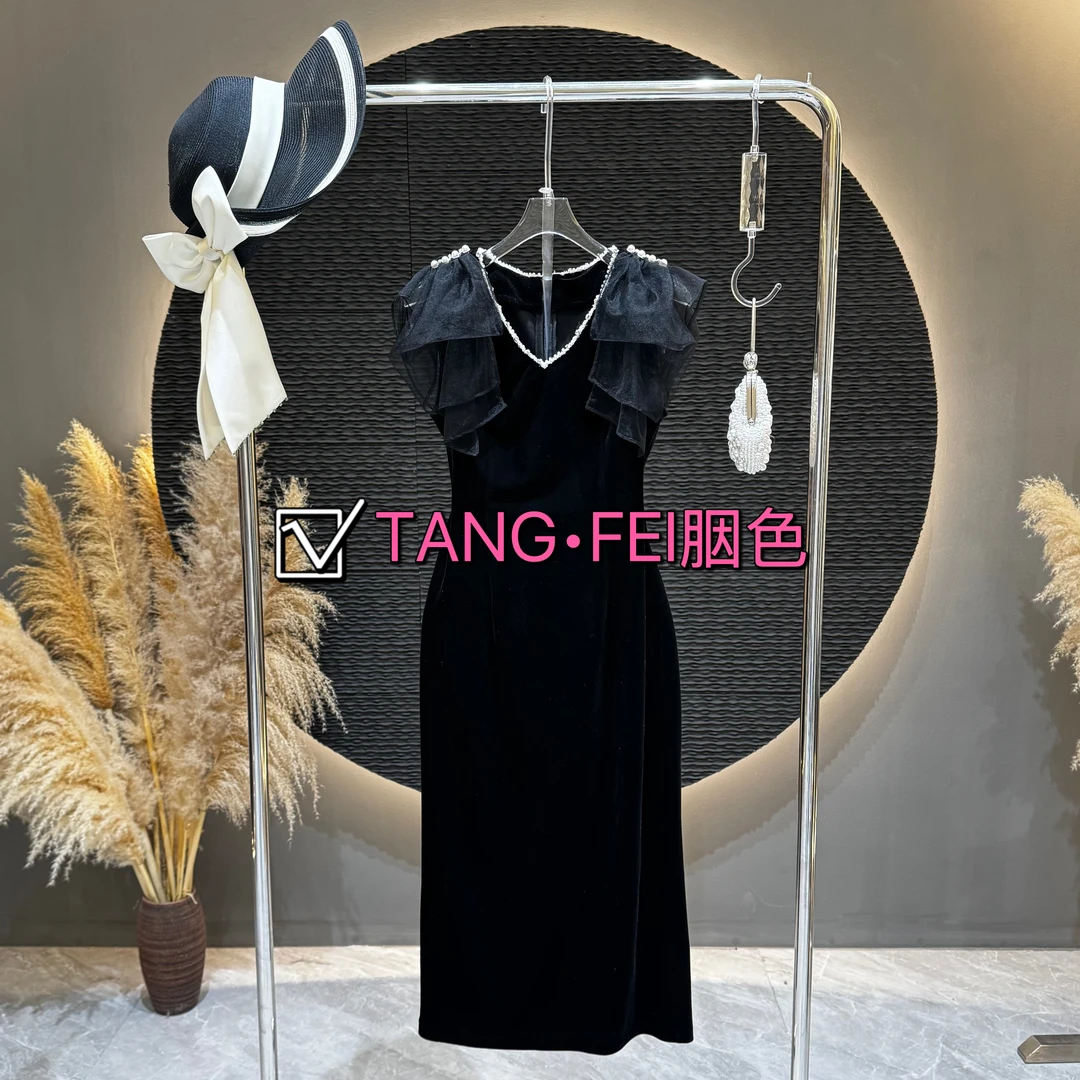 TANG-FEI胭色【乌檀】TF0107轻奢气质显瘦连衣裙奢气