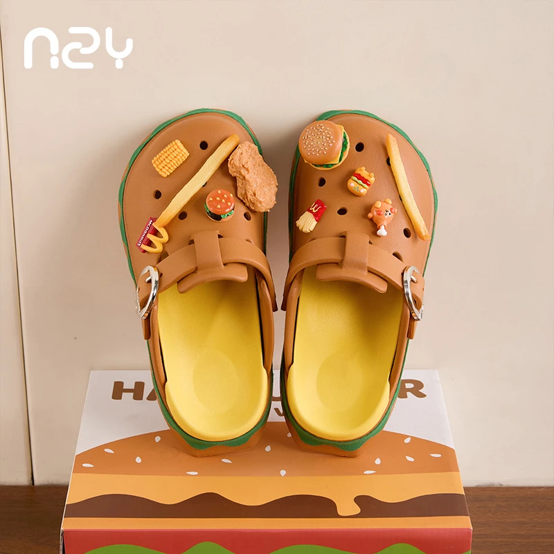 英孩汉堡勃肯鞋洞洞鞋女款2025新款爆款拖鞋女鞋外穿包头厚底防滑