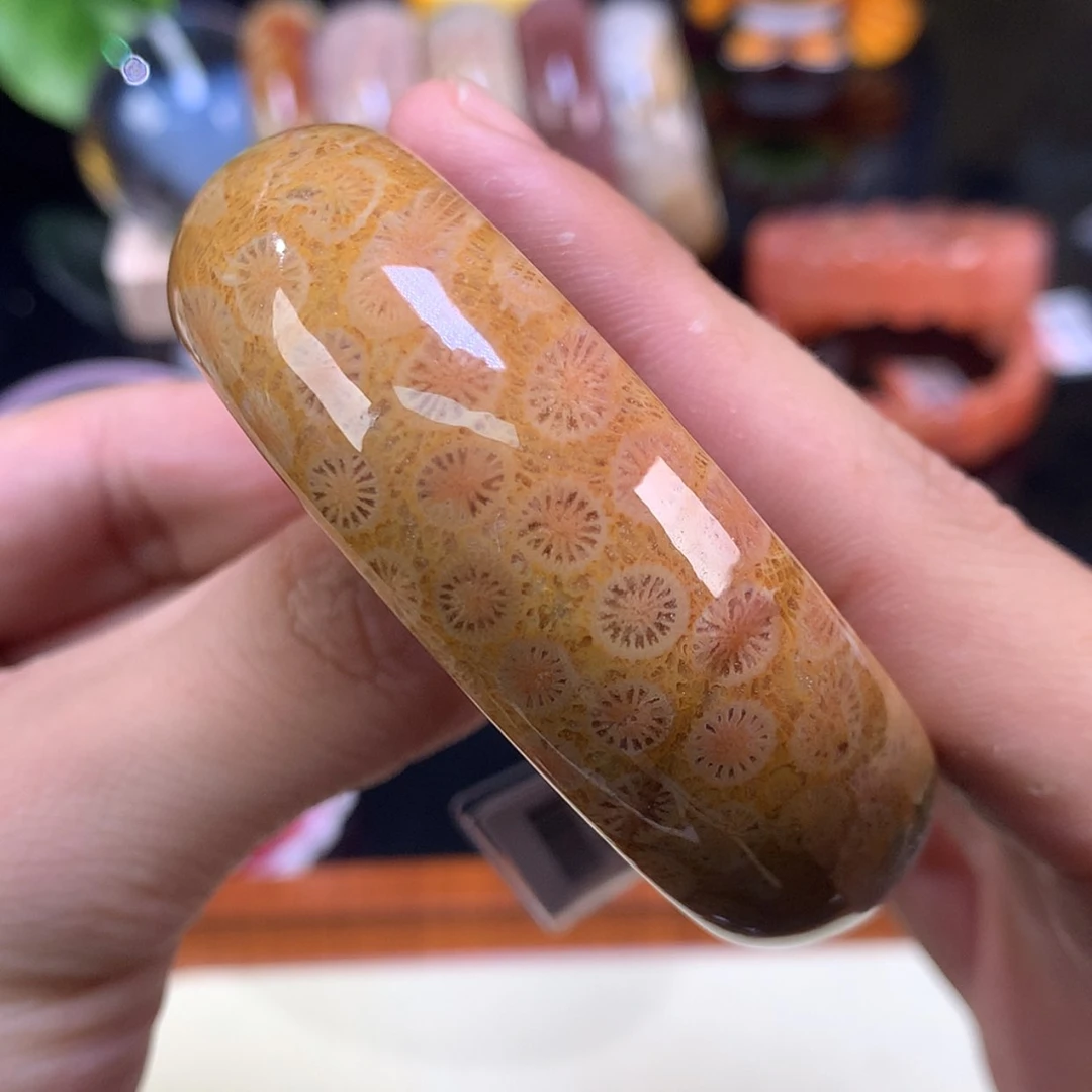 【闪购商品】颈饰未镶嵌硅化珊瑚（珊瑚玉）40号红彩柠檬54圈